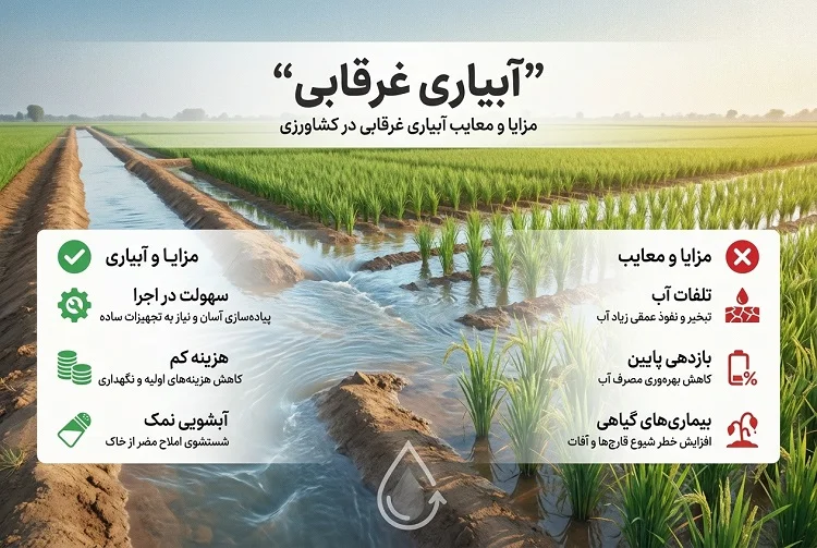 مزایا و معایب آبیاری غرقابی