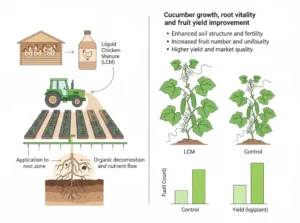 تأثیر کود مایع مرغی در رشد و باردهی مزارع خیار
