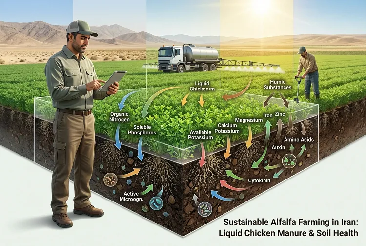 تأثیر کود مایع مرغی بر مزارع یونجه