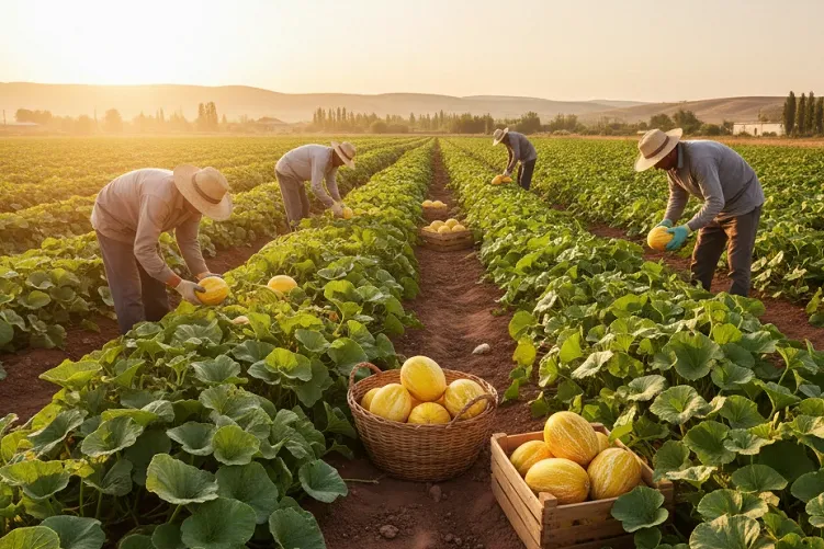 برداشت خربزه و طالبی شیرین و آبدار