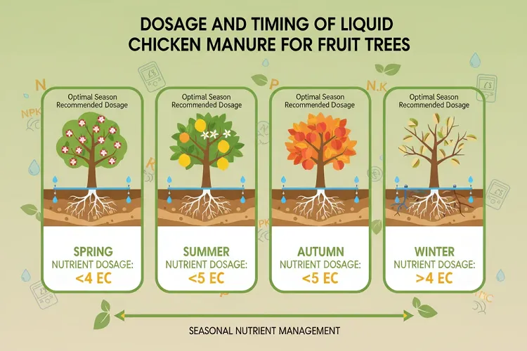 مقدار و زمان استفاده از کود مایع مرغی برای درختان میوه
